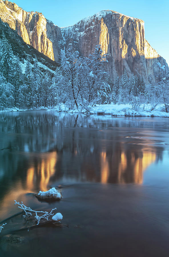 Capitan Reflection Winter Photograph by Jonathan Nguyen
