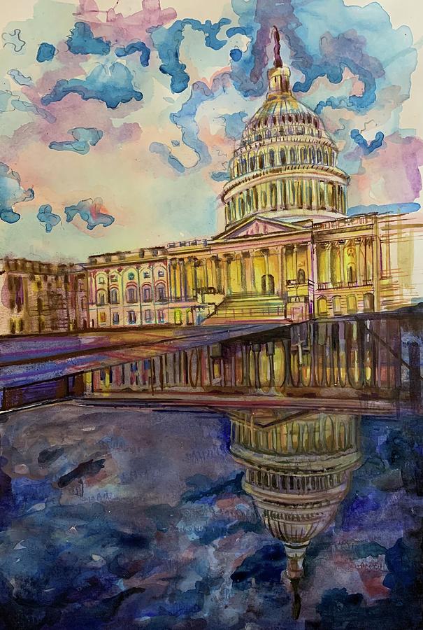 Capitol Building  Painting by Try Cheatham