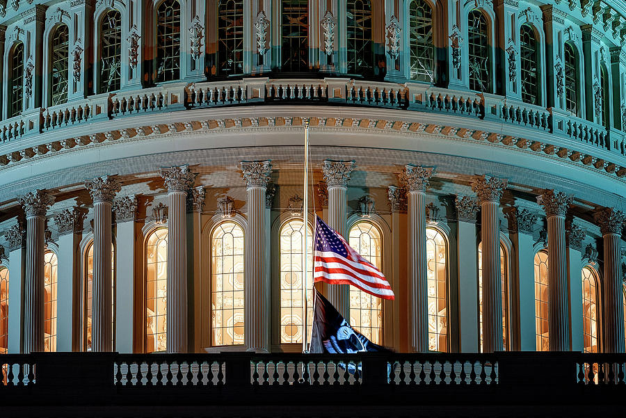 Capitol Flag Photograph by Ryan Wyckoff