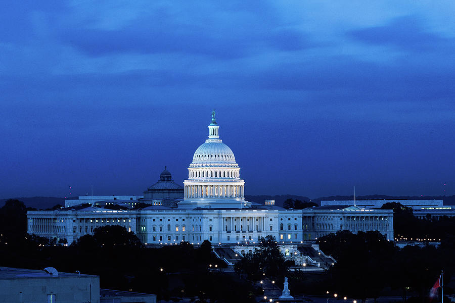 Washington D.c. Photograph - Capitol Hill, Washington D.C. at night by Carol Highsmith