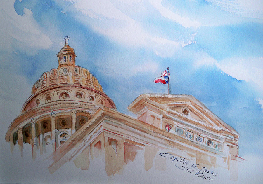Capitol of Texas - Austin Painting by Sue Kemp