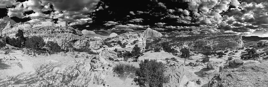 Capitol Reef NP Black and White Panorama Photograph by Sebastian Musial