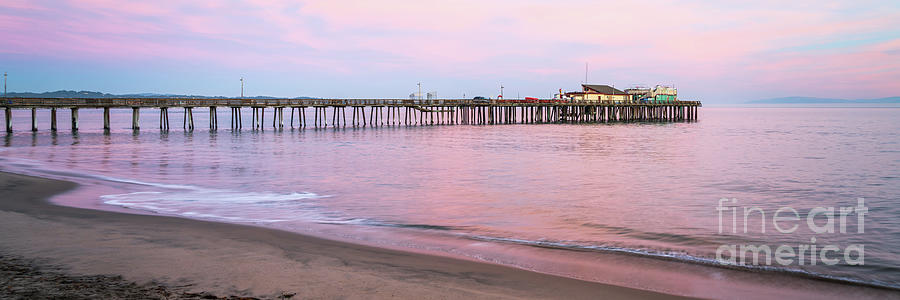 Capitola Beach Wharf Pier Sunset Panoramic Photo Photograph by Paul Velgos