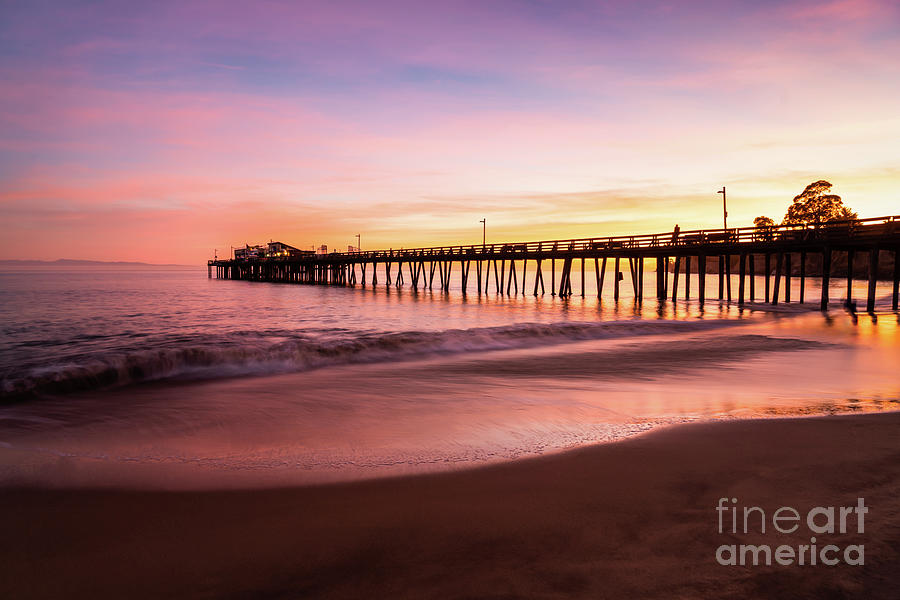 Capitola California Beach Wharf Pier at Sunset Photo Photograph by Paul Velgos