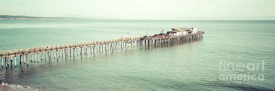 Capitola California Wharf Pier Retro Panorama Photo Photograph by Paul Velgos