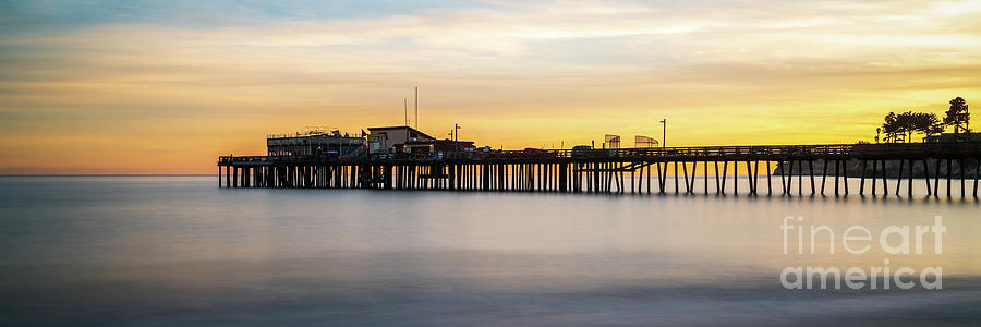 Capitola California Wharf Pier Sunset Panorama Photo Photograph by Paul Velgos