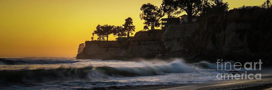 Capitola Hooper Beach Sunset Panorama Photo Photograph by Paul Velgos