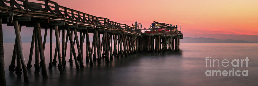 Capitola Wharf North Pier Sunset Panorama Photo Photograph by Paul Velgos