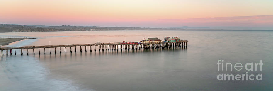 Capitola Wharf Pier at Sunset Panorama Photo Photograph by Paul Velgos