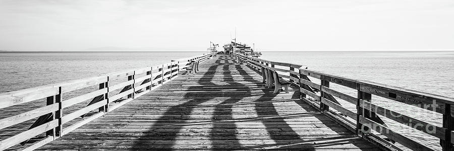 Capitola Wharf Pier Black and White Panorama Photo Photograph by Paul Velgos