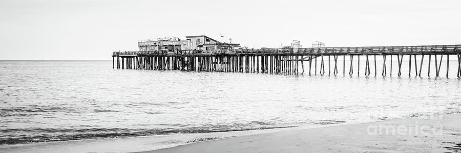 Capitola Wharf Pier Black and White Panoramic Photo Photograph by Paul Velgos