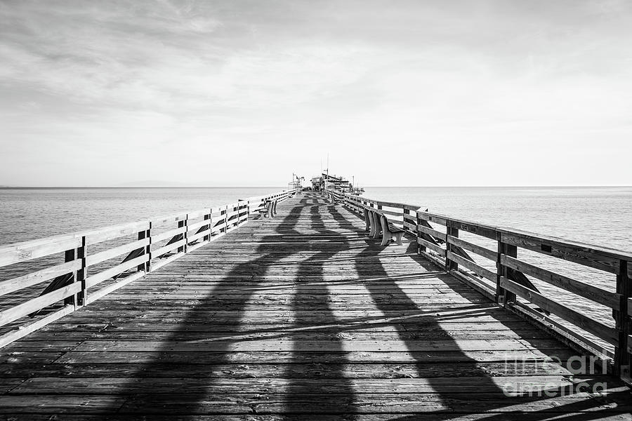Capitola Wharf Pier Black and White Photo Photograph by Paul Velgos