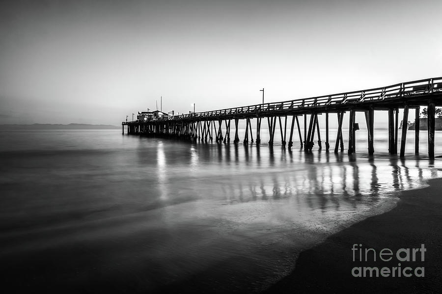 Capitola Wharf Pier Black and White Picture Photograph by Paul Velgos