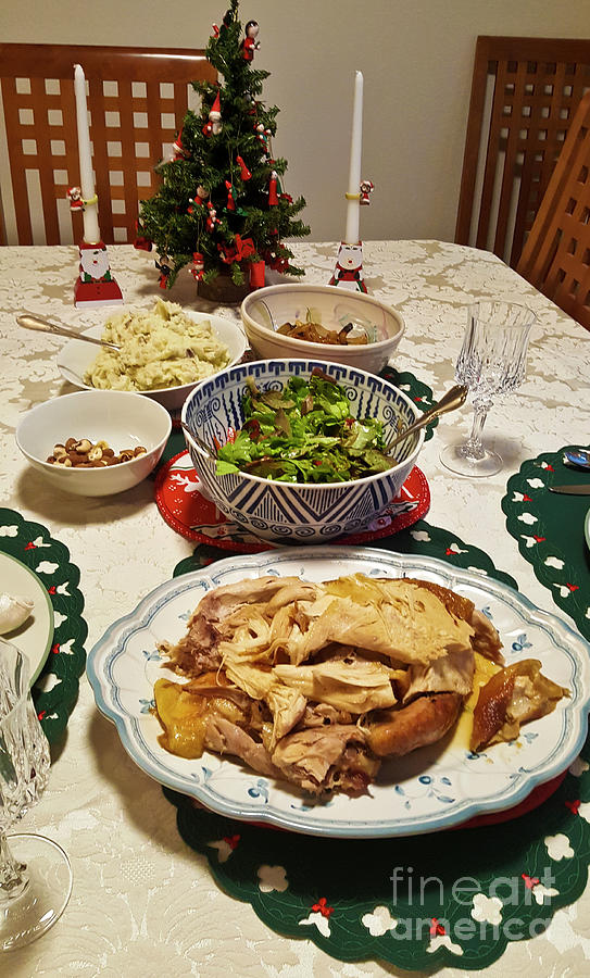 Capon Christmas Dinner Photograph