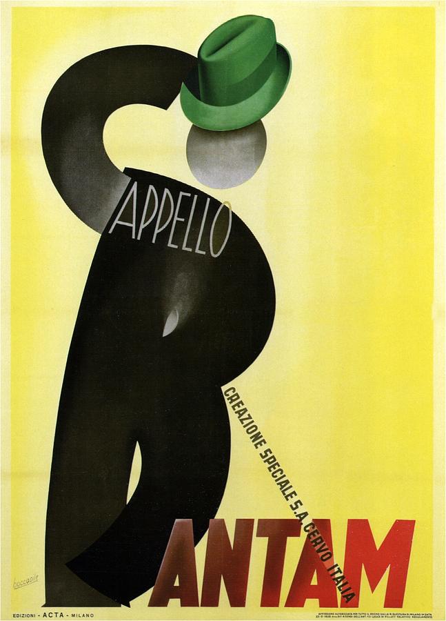 Cappello Bantam - Hat Advertising - Vintage Advertising Poster Digital Art by Studio Grafiikka