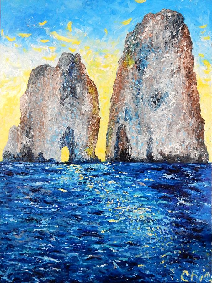 Capri at Sunrise Painting by Chiara Magni