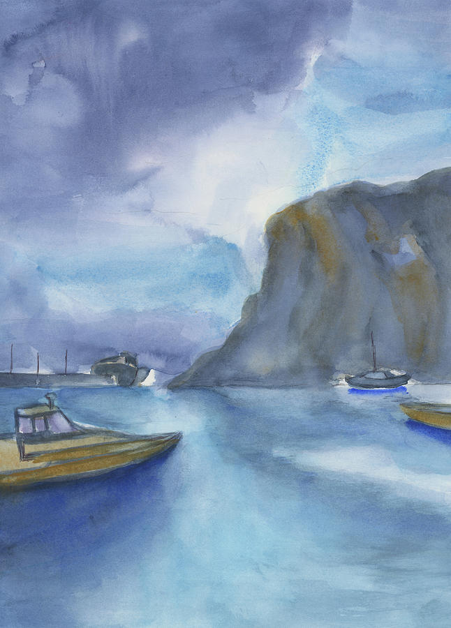 Capri Bay - Morning Light Painting by Frank Bright