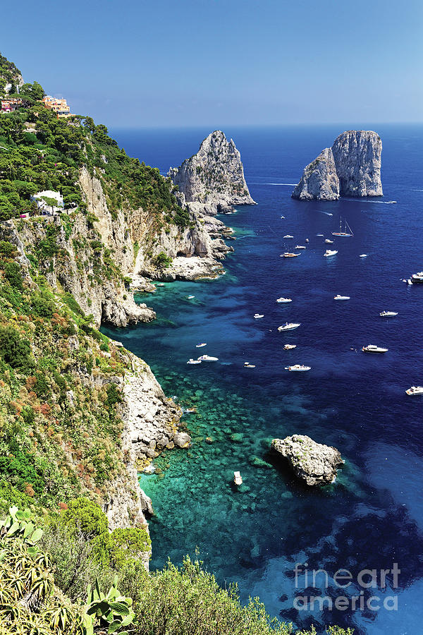 Capri Coastline with the Rocks of Faraglioni, Campania, Italy ...