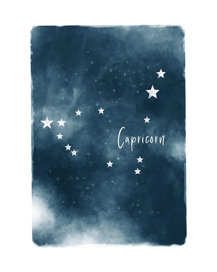 Capricorn Star Map- Art by Linda Woods Mixed Media by Linda Woods