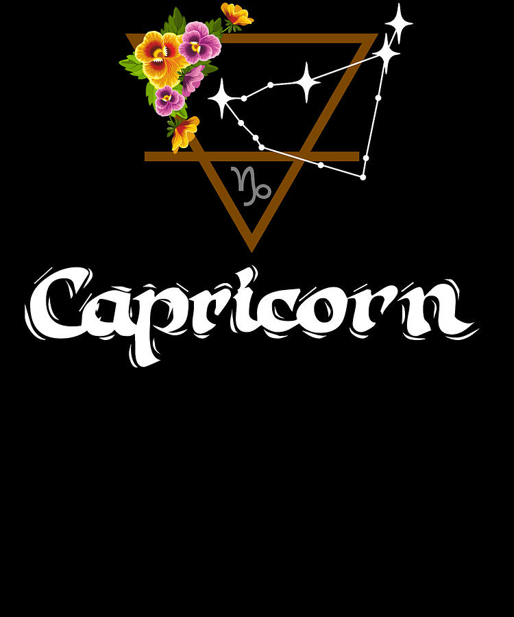 Capricorn Zodiac Flower Pansy Earth Element Digital Art By ShunnWii ...