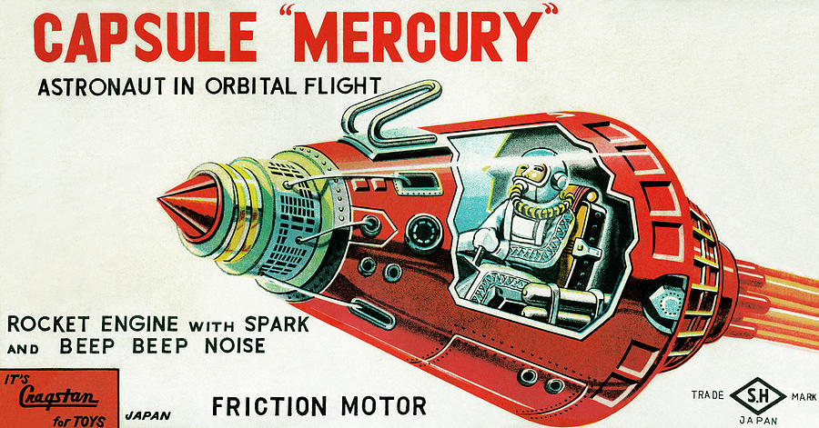 Vintage Drawing - Capsule Mercury by Vintage Toy Posters