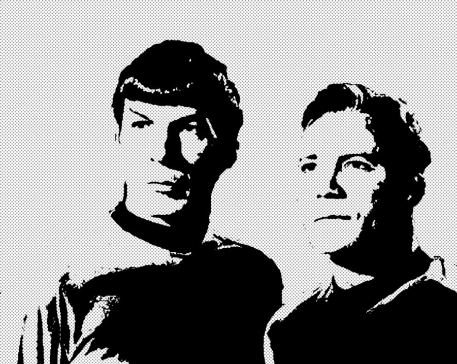 Capt James T Kirk and Spock 2 Digital Art by Roy Pedersen