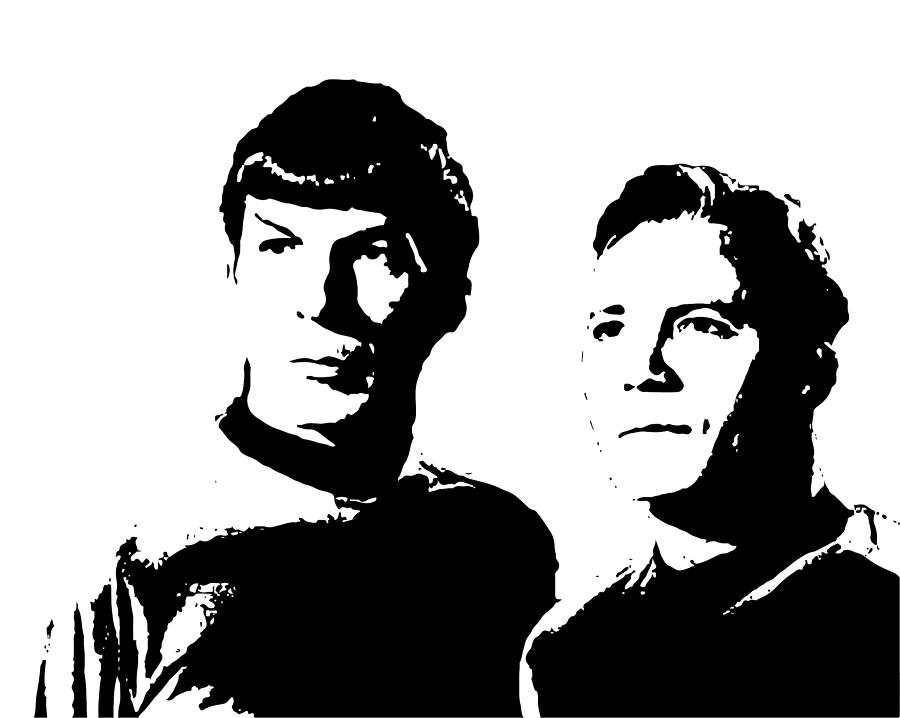 Capt James T Kirk and Spock Digital Art by Roy Pedersen