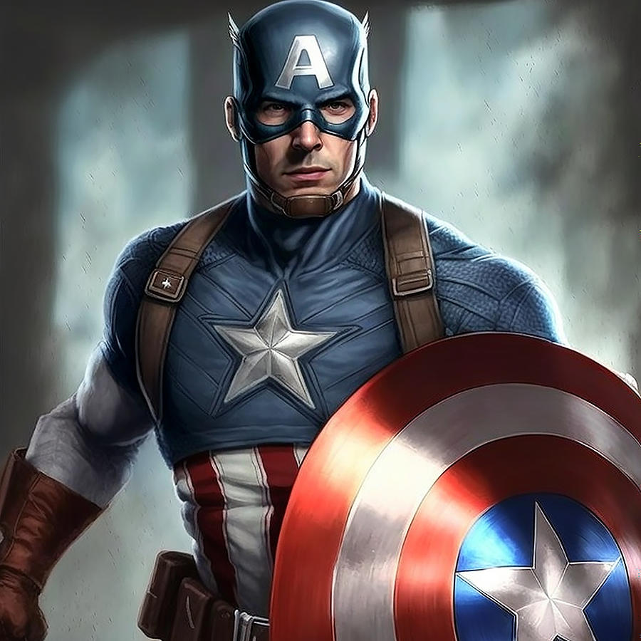 Captain America Digital Art by Creationistlife - Pixels