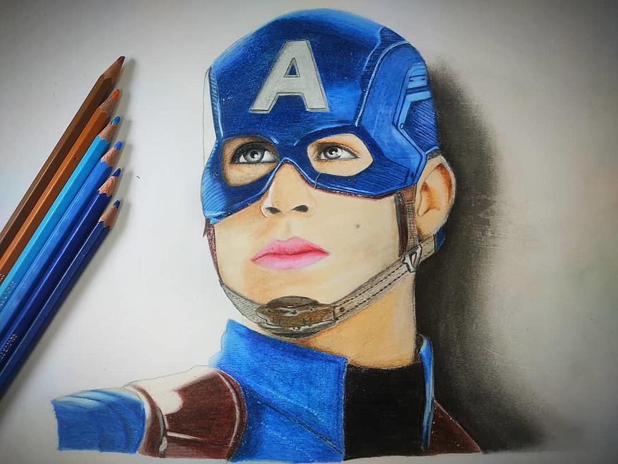 Captain America Drawing by Pavan Malaviya - Pixels