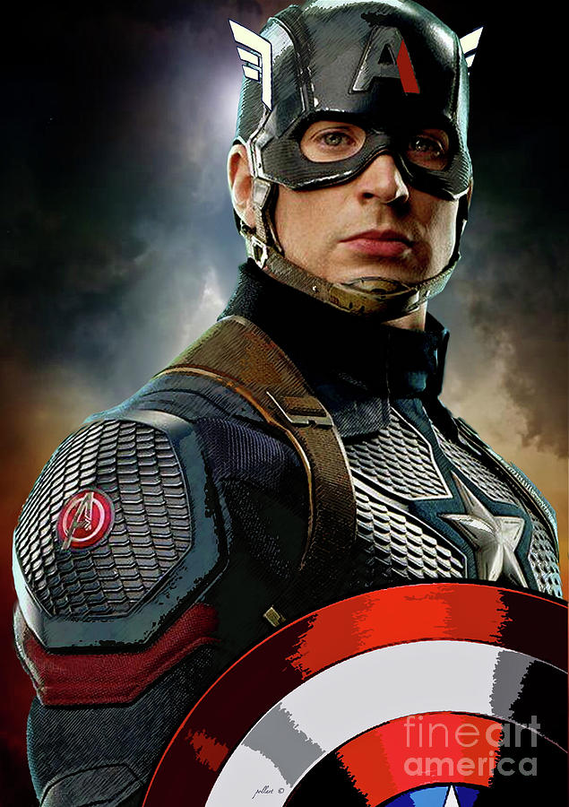 Captain America Mixed Media by Thomas Pollart