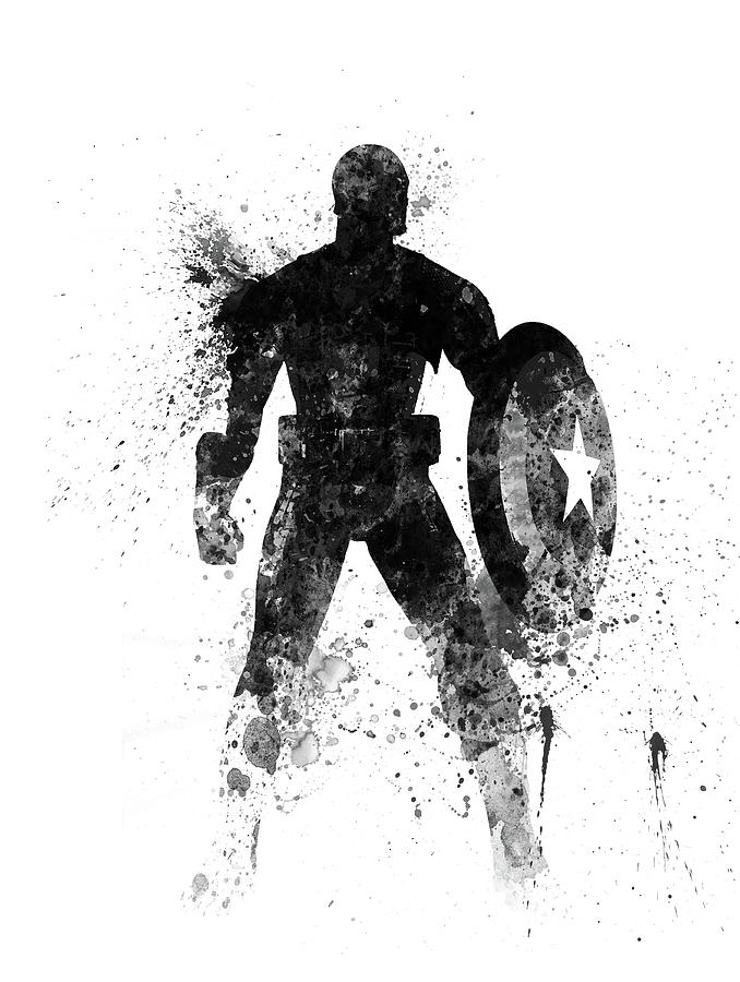 Captain America Digital Art - Captain America Watercolor I by Naxart Studio