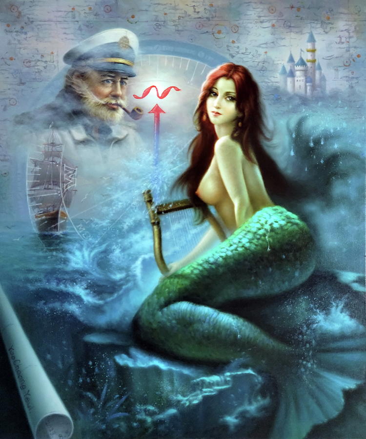Captain and Mermaid Painting by Yoo Choong Yeul