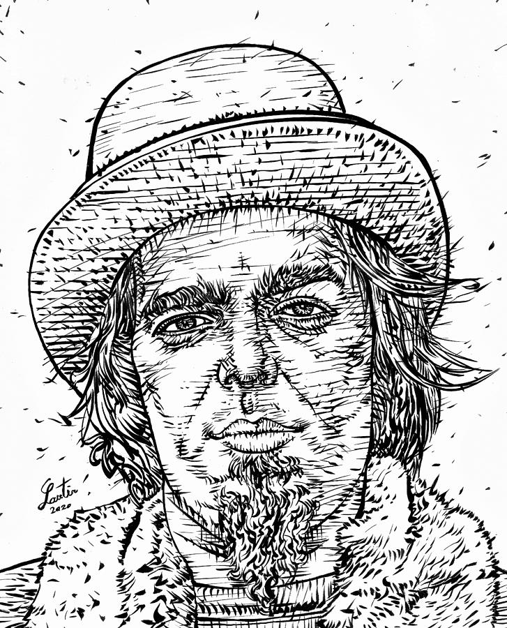 CAPTAIN BEEFHEART ink portrait Drawing by Fabrizio Cassetta | Fine Art ...