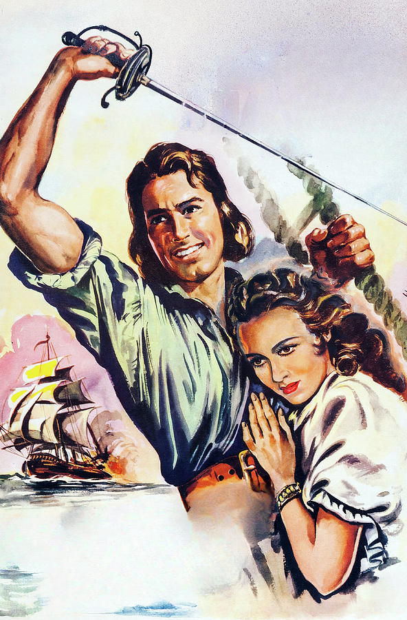 Errol Flynn Painting - Captain Blood, 1935, movie poster painting by Wik by Movie World Posters