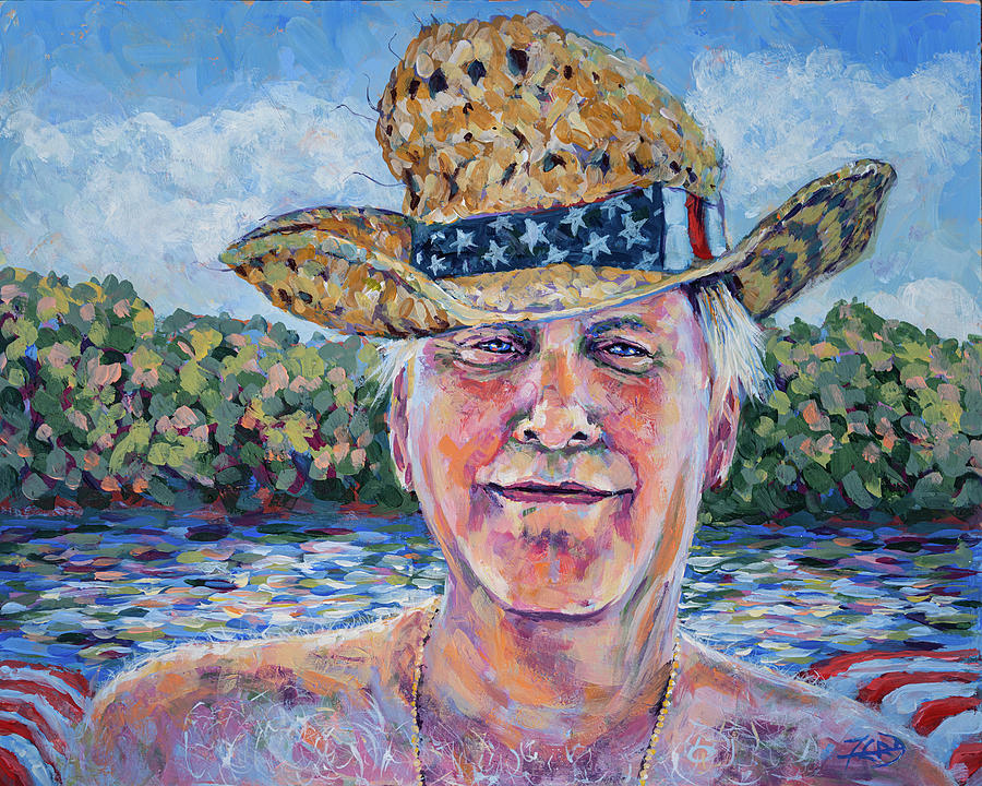 Captain Chris in his Happy Boating Hat Painting by Robert FERD Frank