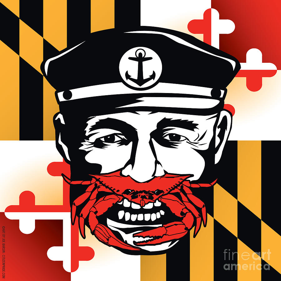 Baltimore Digital Art - Captain Crab - Maryland by Joe Barsin Baltimore Digital Art - Captain Crab - Maryland by Joe Barsin