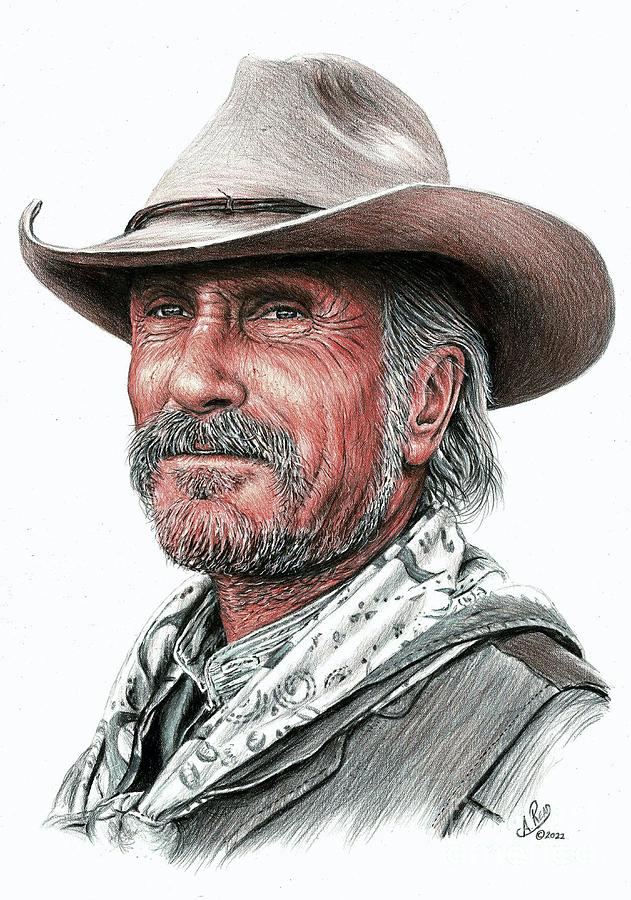 Captain Gus McCrae color Drawing by Andrew Read - Fine Art America