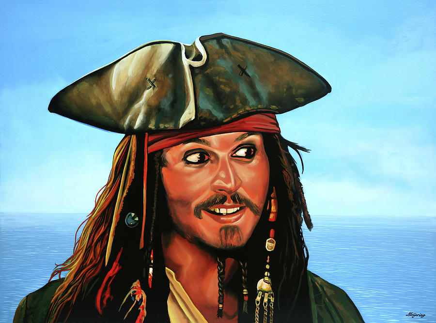Pirates Of The Caribbean Painting - Captain Jack Sparrow Painting by Paul Meijering
