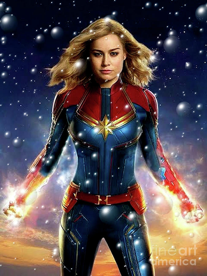 Captain Marvel - Orb Master Digital Art by Scott D Van Osdol