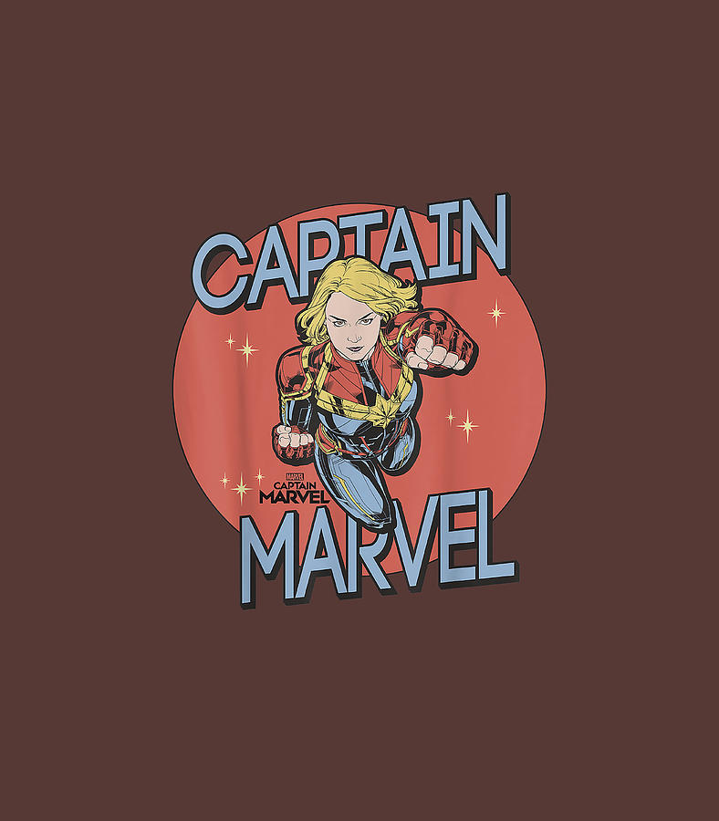 Captain Marvel Redpot Action Pose Logo Graphic Digital Art by Black ...