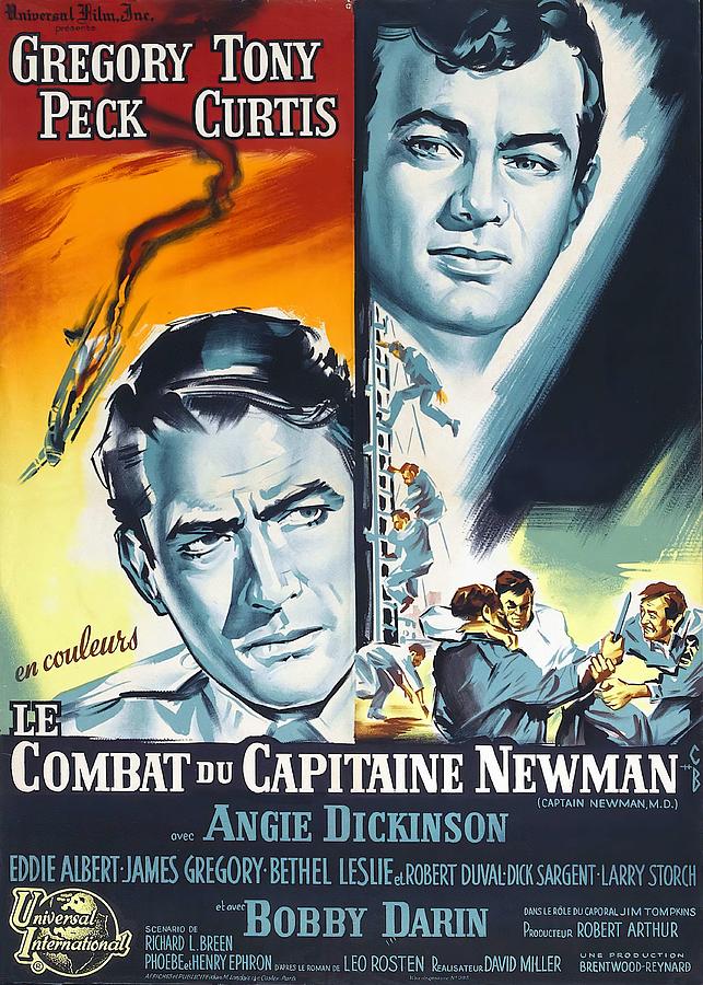 Gregory Peck Mixed Media - Captain Newman, MD, 1963 - art by Constanin Belinsky  by Movie World Posters