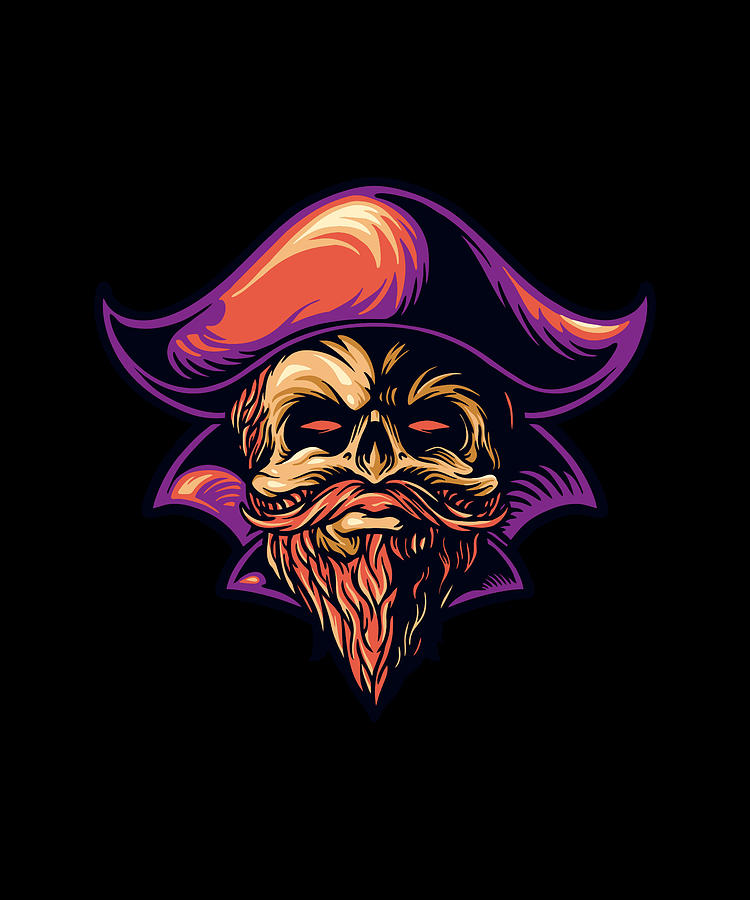 Captain Pirates mascot buccaneer pirate skull Digital Art by Norman W ...