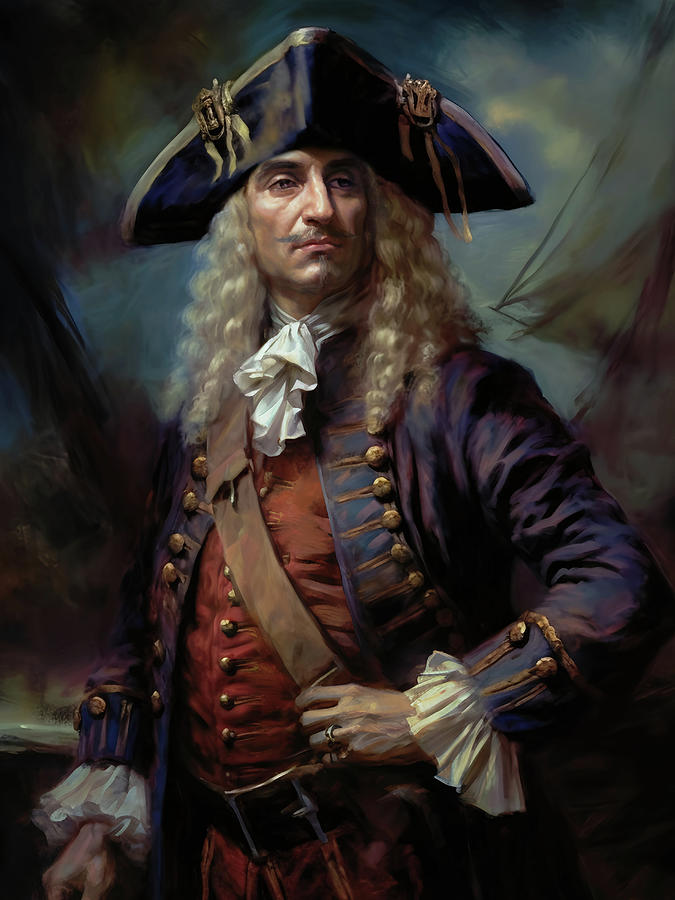 Captain William Kidd, Privateer and Pirate Digital Art by Shanina Conway