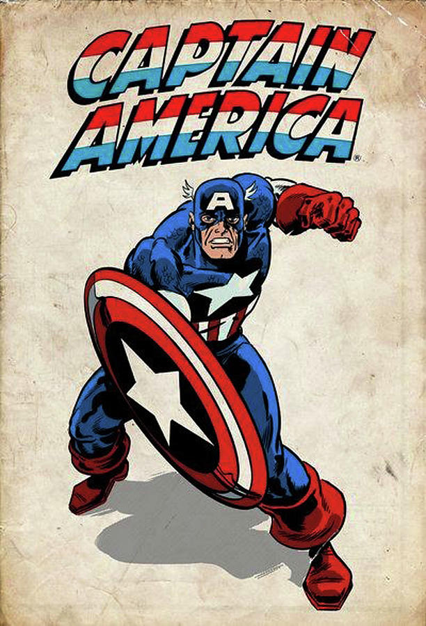 Captein America Digital Art by Archie Holloway