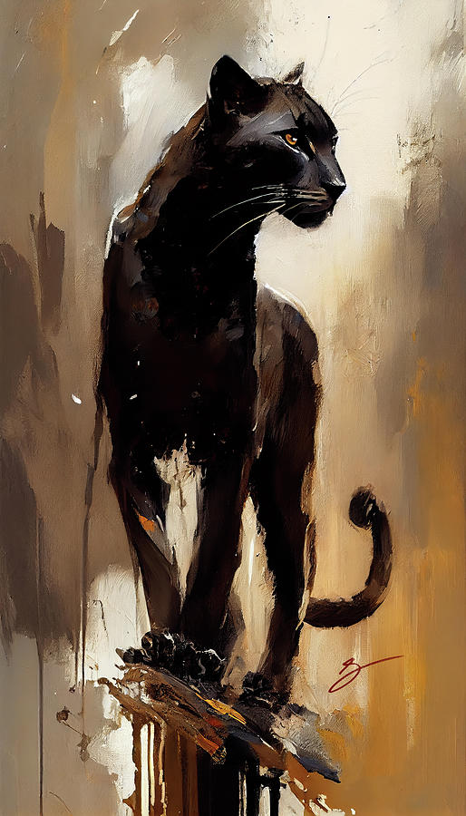Black Panther Movie Painting - Captivated Shadow by Greg Collins