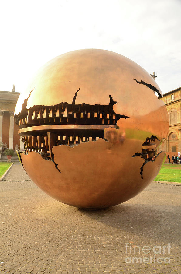 Captivating metal sphere art in vatican city  Photograph by DejaVu Designs