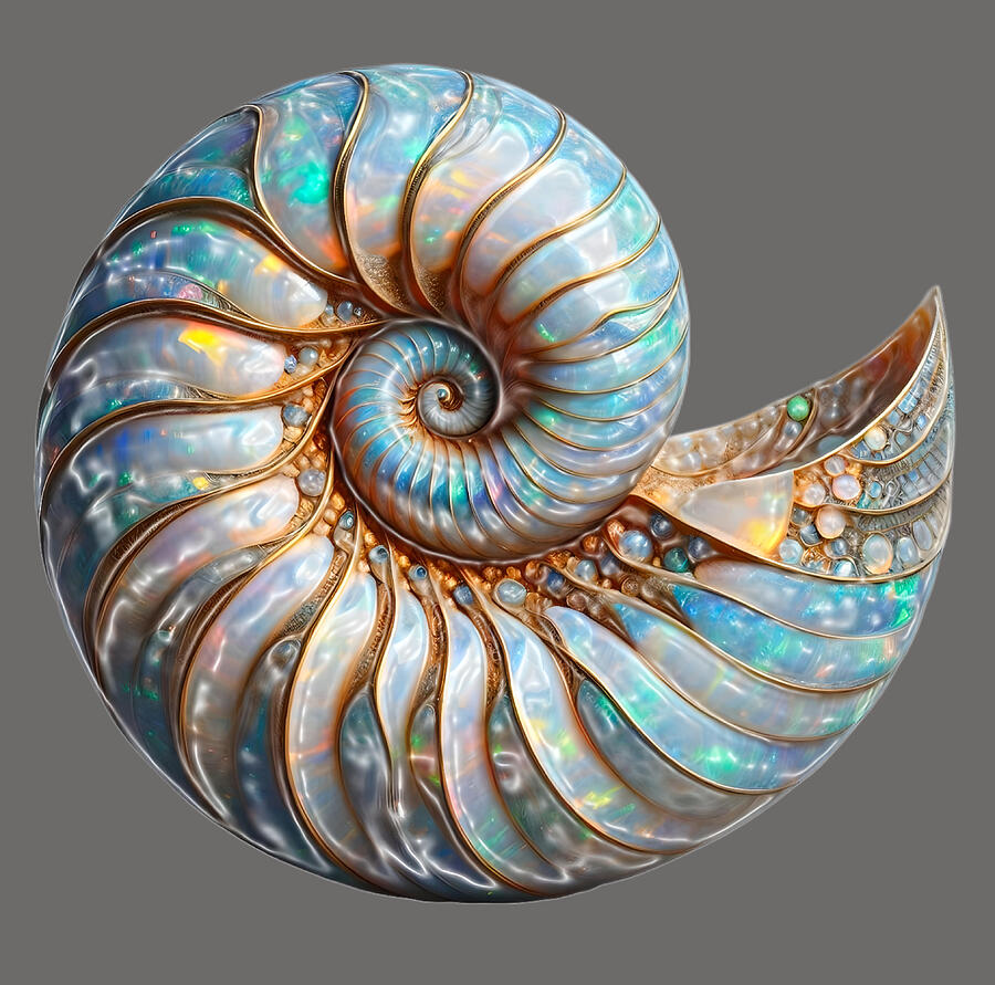 Captivating Nautilus Shell Art Natures Iridescent Wonder Mixed Media by Lena Owens Captivating Nautilus Shell Art Natures Iridescent Wonder Mixed Media by Lena Owens