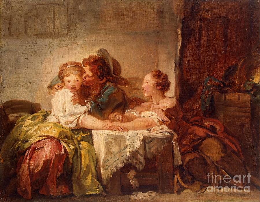Captured Kiss Painting by Jean-Honore Fragonard