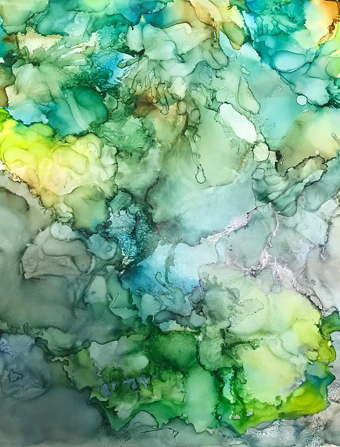 Turquoise Painting - Captured On Cloud Nine by Mehwish Kamran