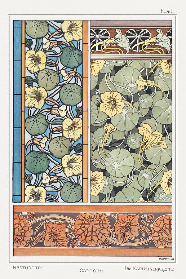 Flowers Still Life Painting - Capucine nasturtium from La Plante et ses Applications ornementales 1896 illustrated by Maurice Pill by Les Classics